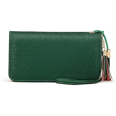 Pomelo Best Wallet for Women with Coin Pouch and RFID Blocking of Honeycomb-Embossed Pattern Cover