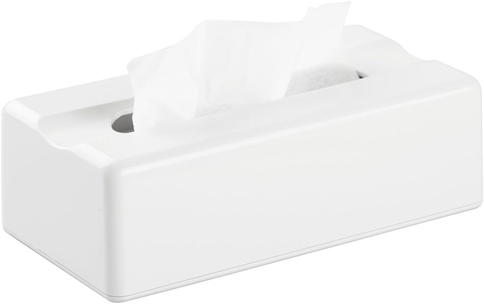 iDesignTissue Box Cover BPA-Free Plastic - 10.25" x 5.5" x 3.25", White