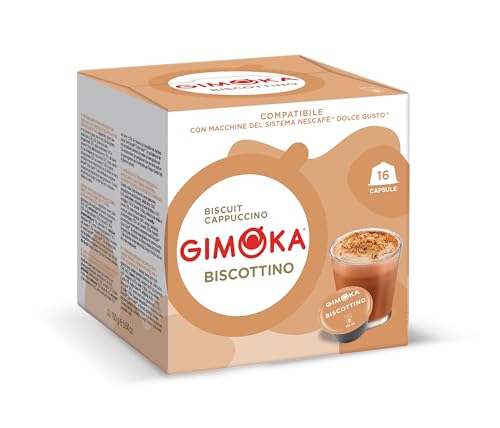 Gimoka - Biscottino - 48 Capsule Compatibili Con Macchinetta Caffè Nescafé®* Dolce Gusto®* - 3 Confezioni Da 16 Capsule - Made In Italy