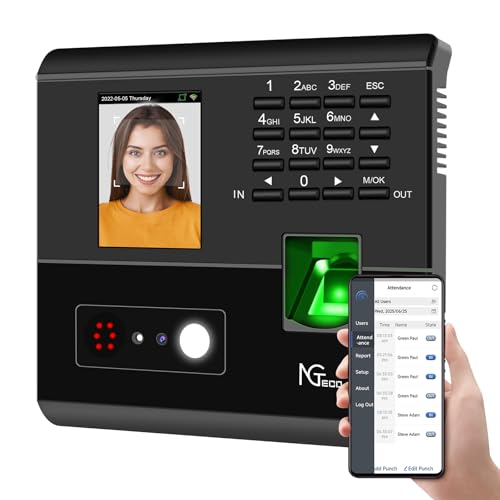 NGTeco APP-Based Time Clocks for Employees Small Business, 4-in-1 Time