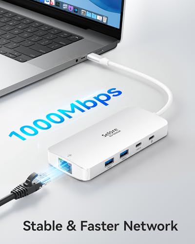 Image of USB C Docking Station Dual Monitor, Selore Docking Station 3 Monitors Triple 4K Display with 2 HDMI, DisplayPort, 1 Gbps Ethernet, 100W PD Charging, USB 3.0 Ports Adapter for Dell, HP, etc(Silver)