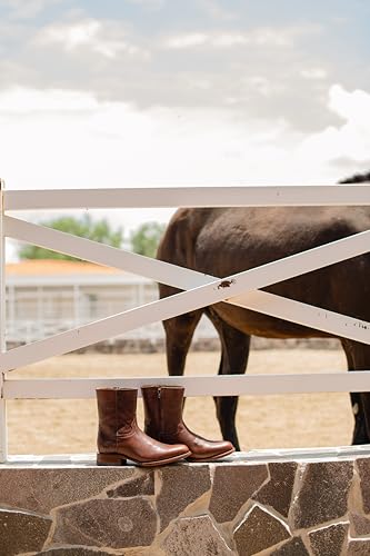 Men's Leather Cowboy Zip Boot with Leather Sole style 112002