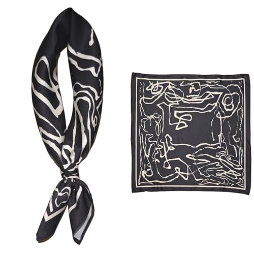 Ya en mundofriki.es: GIMIRO Pañuelo Cuadrado Bufanda para hombres 53 x 53cm Imitación de seda Flores retro Punto de onda Rayas (1# Black)