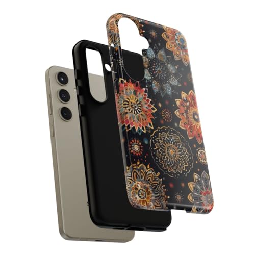 Coque Samsung Galaxy S24 Plus rigide mandala noir protégeant des chocs - 4
