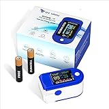 DR VAKU® Pulse Oximeter Fingertip LED Screen, Blood Oxygen Saturation Monitor Fingertip, Blood Oxygen Meter Finger Oximeter Finger with Pulse, O2 Monitor - Blue