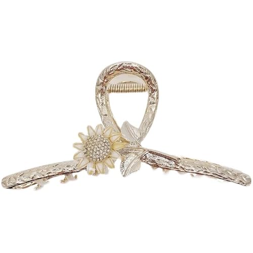 Sunflower Hair Clips Metal Hair Claw Clips, Large Hair Claw Nonslip Hair Barrettes Non-Slip No Broken Strong Hold Clamps Fashion Hair Accessories for Woman and Girls With Long Thick Thin Curly Hair