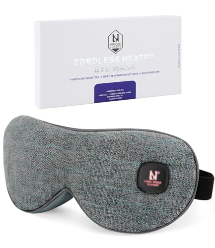 Aroma Season Heated Eye Mask Moist Heat Eye Compress with Cordless Design for Blepharitis and Dry Eyes Treatment (Grey)