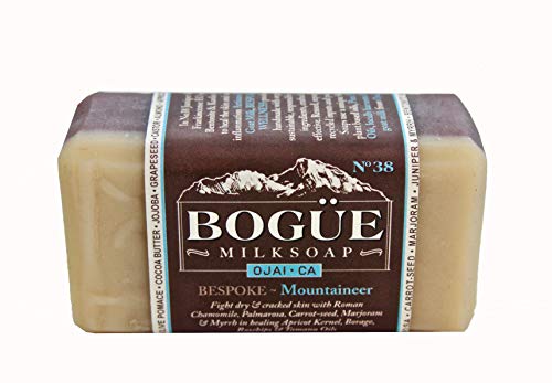 Handmade Goat Milk Soap - N°38 Bespoke Mountaineer Blend Fights & Heals Dry & Cracked Skin With Roman Chamomile, Palmarosa, Carrot-Seed & Rosehips #TOP1