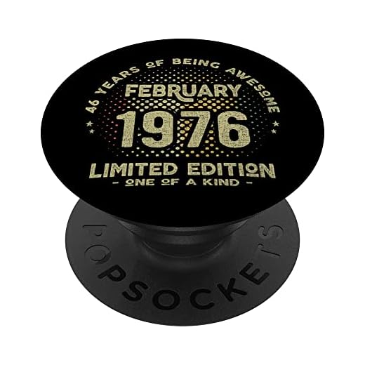 Regalo 46 años Cumpleaños Hombre Mujer - Febrero 1976 PopSockets PopGrip Intercambiable
