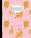Cute Cat With Striped Tail Standing In Yoga Pose: Cute Kawaii Composition Notebook, Wide Ruled, 7.5 x 9.25, 120 Pages, For kids, teens, and adults