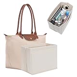 KESOIL Premium Felt Purse Organizer Insert for Longchamp Le Pliage, Zipper Long Champ Bag Organizer Insert with Cup Holder, 9 Compartments