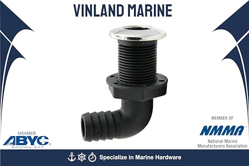 Vinland Marine Thru Hull Fitting, 90 Degrees Assorted Sizes/Styles Through Hull Fitting, Boat Through Hull Fittings for Boats, Livewell Drain Fitting, Livewell Fittings, Livewell Drain Hose - Thumbnail 4