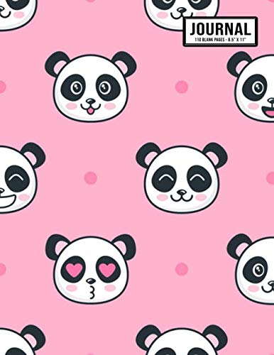 Panda Unlined Journal: Panda Unlined Large Journal / Notebook / Sketchpad | 110 Pages | 8.5 X 11