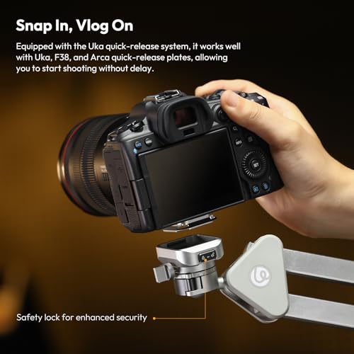 Image of ULANZI TH04 Camera Overhead Tripod Mount, Flexible Microphone Boom Arm Light Stand Mounting Spring-Loaded Design Uka Quick Release Setup 360 Rotatable Ball Head Load Capacity 2kg