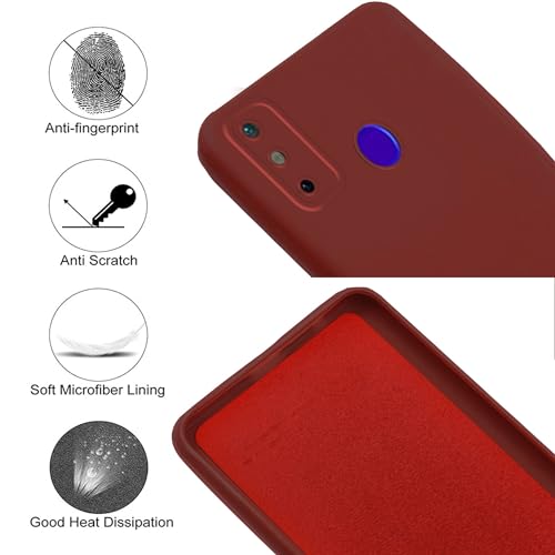 Image of Jkobi Back Cover Case for Tecno Spark Go 2020 | Go 2021 (Matte Silicone with Inside Fiber Cloth |Red)