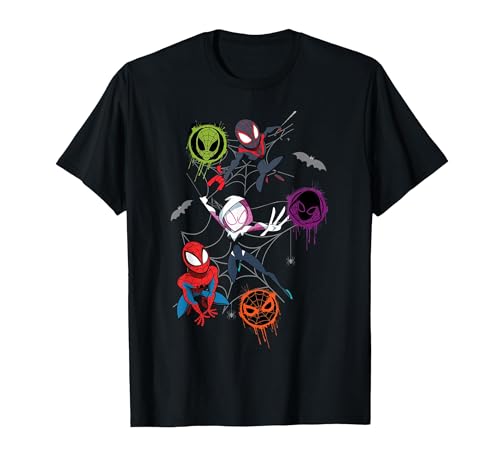 Image of Marvel Spider-Man and Spider-Verse Pals Halloween Adventure T-Shirt, Men, Black, Small