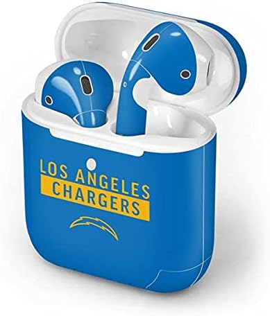 Miniatura 4 de Skinit Decal - Skin de audio compatible con Apple AirPods con funda de carga inalámbrica, con licencia oficial de NFL Los Angeles Chargers Blue
