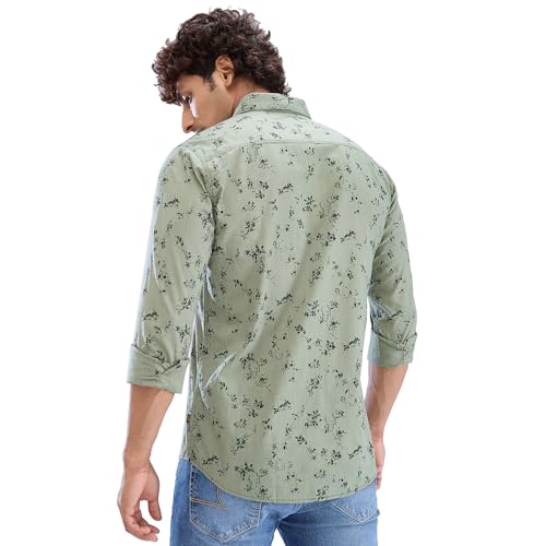 Image of Spykar Men's Slim Fit N /A Full Sleeve Printed Casual Shirts