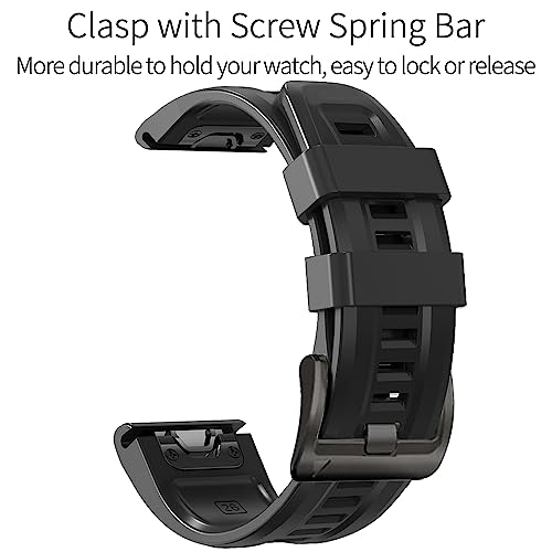 Koelaa 22mm Silicone Strap Compatible with Garmin Descent G2/Descent G1/Fēnix 8 Pro/8/E 47mm/Tactix 8 47mm/Fenix7/Solar/6/5 - Image 3