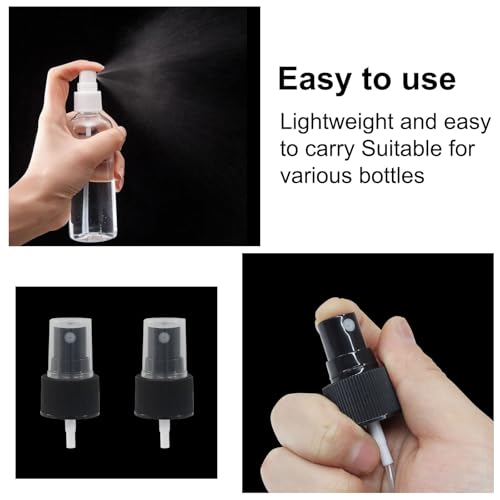Waziaqoc 6PCS Spray Bottle Top, Nozzle Sprayer Tops Replacement, 24mm Plastic Sprayer Pump, Fine Mist Sprayer for Essential Oil, Cleaning Solutions, Black3