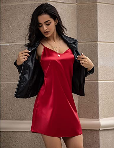 Image of Honeymoon Night Dresses for Women - Lightweight Satin Sleepwear Nighties, Hot Bridal Nightwear Dress and Suit for Women, Ladies Lightweight Wear Comfortable, Stylish Nighty for Girls
