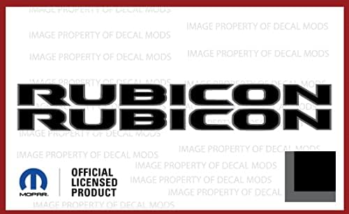 Decal Mods Rubicon - Calcomanías gráficas para Jeep WranglerGladiator JLJT Rubicon (2018-2022) negro con contorno gris oscuro (juego de 2) FJ4A8