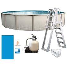 In The Swim 15 Round Above Ground Swimming Pool - Weekender Package - Featuring Sand Filter, Pump System and A-Frame Ladder
