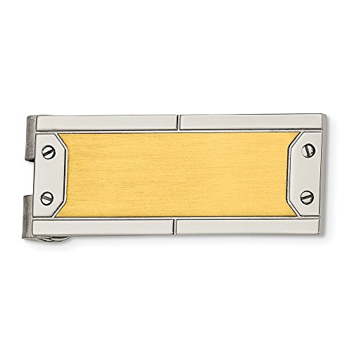 The Black Bow Men's Stainless Steel and 24k Gold-plated Money Clip