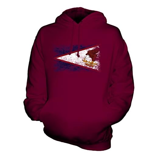 Candymix Samoa Américaines Drapeau Délavé Unisexe Sweat Pull à Capuche Homme Femme