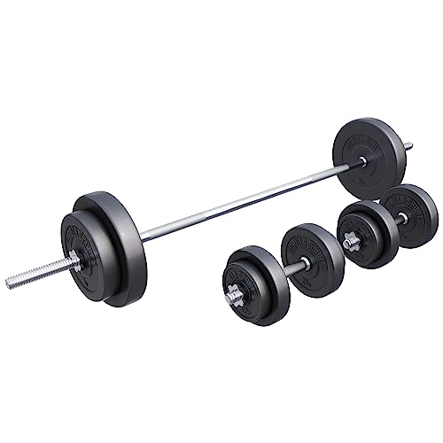 GORILLA SPORTS® Langhantel Set - 60kg, 100kg oder 130kg, Langhantelstange...