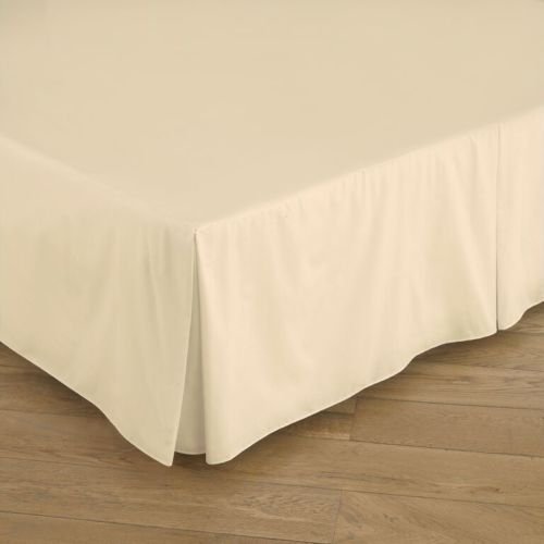 Egyptian Cotton Percale Base Valance Sheet (Single 91 x 191 + 40 cm, Ivory)