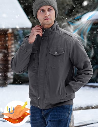 Image of TACVASEN Men's Lightweight Military Cotton Jacket Casual Windbreaker Coat