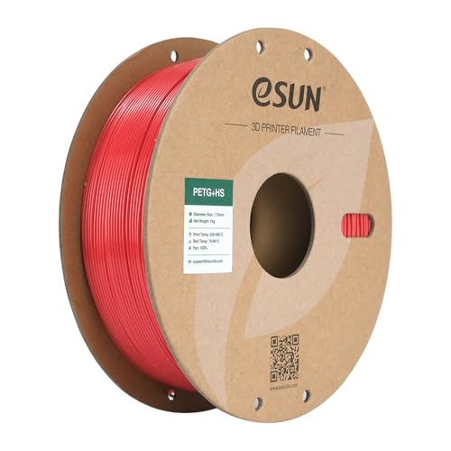 eSUN PETG Filament 1KG, PETG+HS High Speed 3D Printer Filament, Solid Red