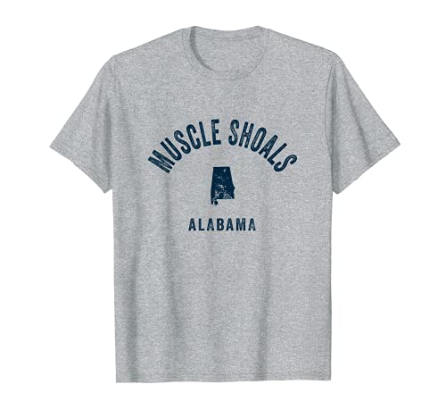 Muscle Shoals Alabama AL Vintage 70s Sports Marino Print Camiseta