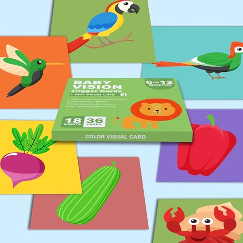 Image of Lefan New Born Baby Essentials High Contrast Black and White Vision Flash Cards 18 Cards 36 Pages Ideal Toys for 6 to 12 Months for 0 to 18 Month Babies Books (Baby Vision Cards 6-12)