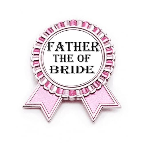 Broche rose Bride Father's taille M en métal pour costume de cérémonie de mariage
