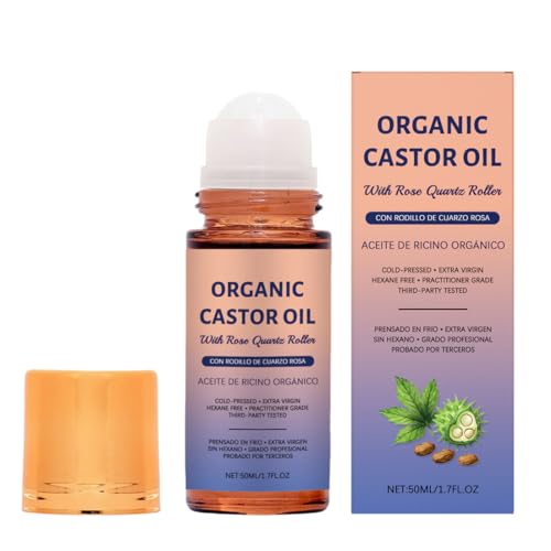 LAKPYN Rizinusöl 50ml,Castor Oil Organic,Bio-Rizinusöl-Roll-On-Flasche
