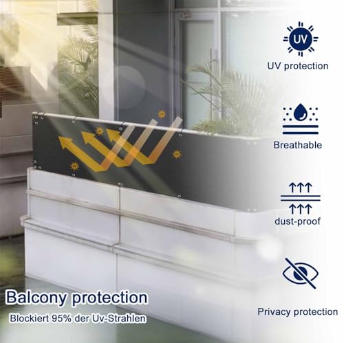 Brise vue balcon sans perçage avec protection UV élevée