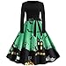 Produktbild Likecrazy Damen Kleider 50er Jahre Vintage Retro Cocktailkleid Abendkleid Halloween Karneval Kostüm Festlich Partykleid Lange Petticoat Faltenrock Ballkleid Langarm Abschlussball Kleid