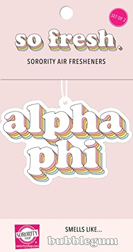 Image of Sorority Shop Alpha Phi Retro Bubblegum Scented Air Freshener - 2 Pack