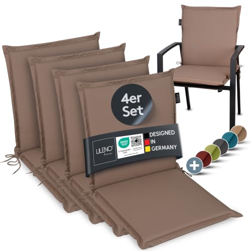 LILENO HOME Gartenstuhl Auflagen [1er Set - Niedriglehner] - Bequeme Liegen als Sitzauflagen für Gartenmöbel - Stuhlkissen für Gartenstühle und Klappstühle MIA