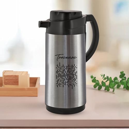 Image of Trueware URBAN1800 SS Insulated ISI Certified Flask - 1500ML,Tea Pot Kettle Water Jug | Hot & Cold | Leak-Proof Lid | Thermoware | Food Grade | High Grade Stainless Steel | Anti Finger Print Coating
