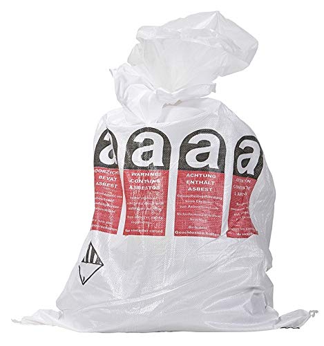 Sac Amiante avec sachet interne 80x120 | 30KG | 80L | Lot de 10 sacs | 10, 25, 50 et 100 produits disponibles | Avec double sac interne et transparent disponible | sacs amiante | sac à Amiante