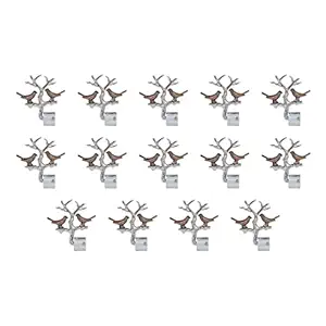 RKOING Bird Stainless Steel Aluminium Curtain Bracket Rod Pocket Finials Designer Door and Window Rod Support Fittings, Curtain Rod Holder (Pack of 14)