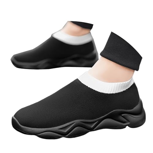 Zapatillas Deportivas Hombre Ligeras Transpirables con Antideslizante para Caminar Diario Comodidad Superior Malla (Black, 45) #25