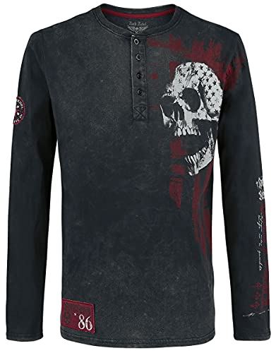 Rock Rebel by EMP Through The Glass Hombre Camiseta Manga Larga Negro/Gris XL 100% algodón Regular Cover