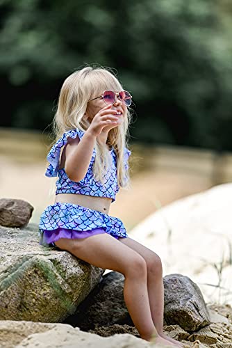 image for swimsobo Toddler Infant Girls Swimsuits Mermaid Fish Scale Printed Bat