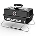 House of Home Portable Charcoal BBQ Grill – Compact Folding Barbecue with Thermometer, Heat Resistant Ash Catcher, Air Vents & Enamel-Coated Rack – Perfect For Camping & Garden Cooking (Black)