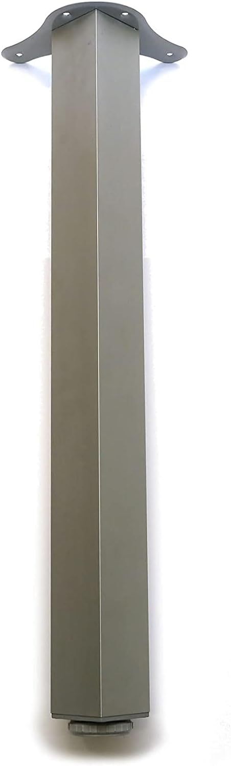 2 x 1100mm Aluminium Breakfast Bar Worktop Support Table Leg Square 65mm Dia