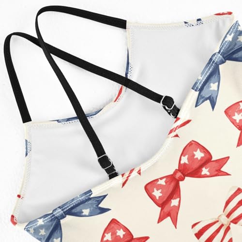 National Flag Bow Girls Swimsuit One Piece Bathing Suit for Baby Girls' Swimwear 3-10T4